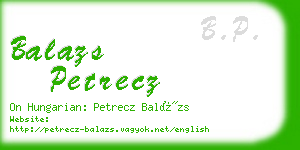 balazs petrecz business card
